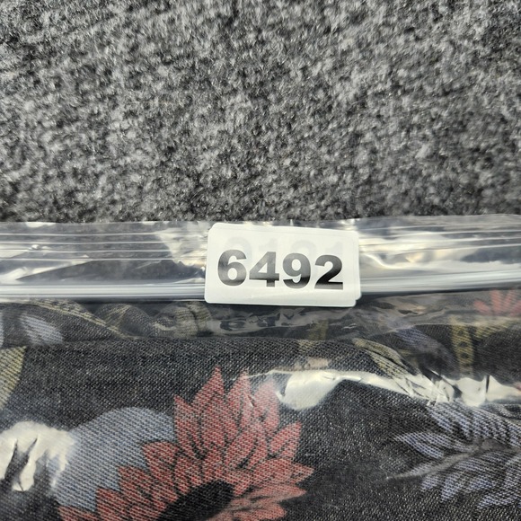 Easel Overalls Womens Large Gray Floral Denim Cropped Wide Leg Boho Casual - Picture 12 of 12